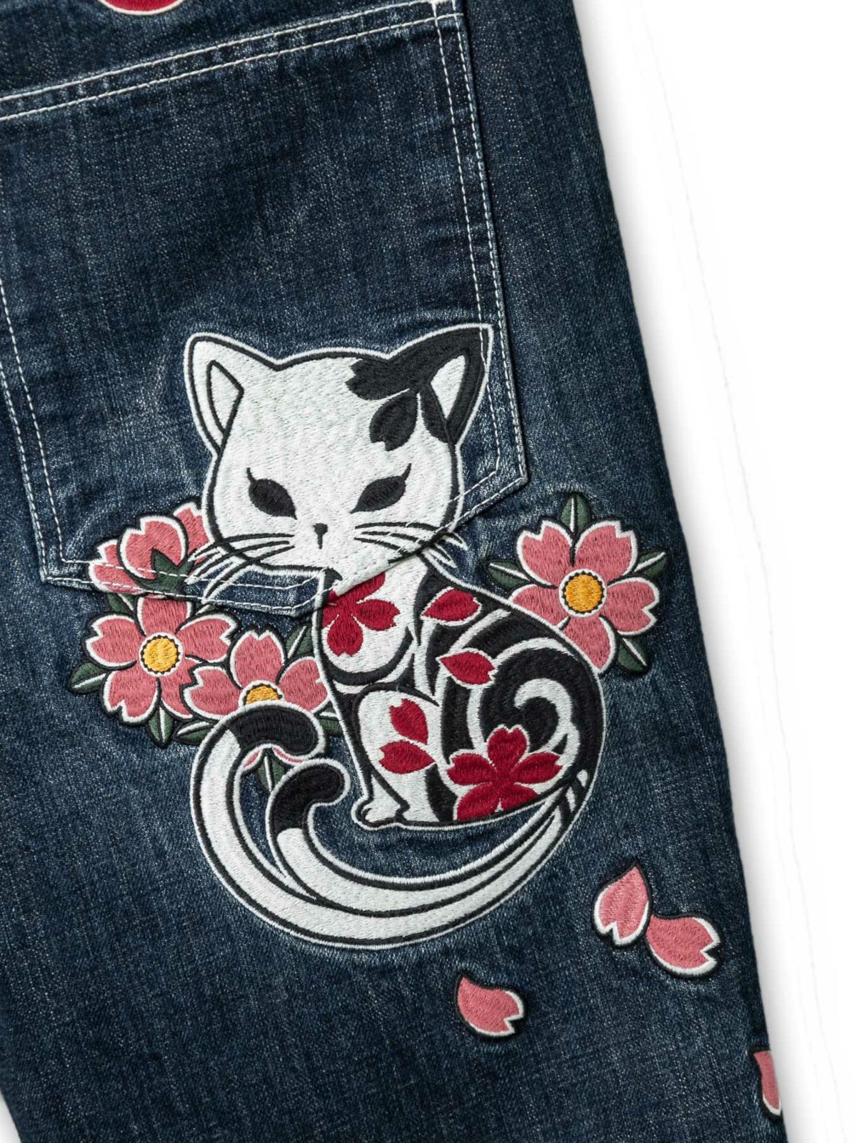 【SUMINEKO】“スミサクラ”総刺繍デニムパンツ〔Lady's〕