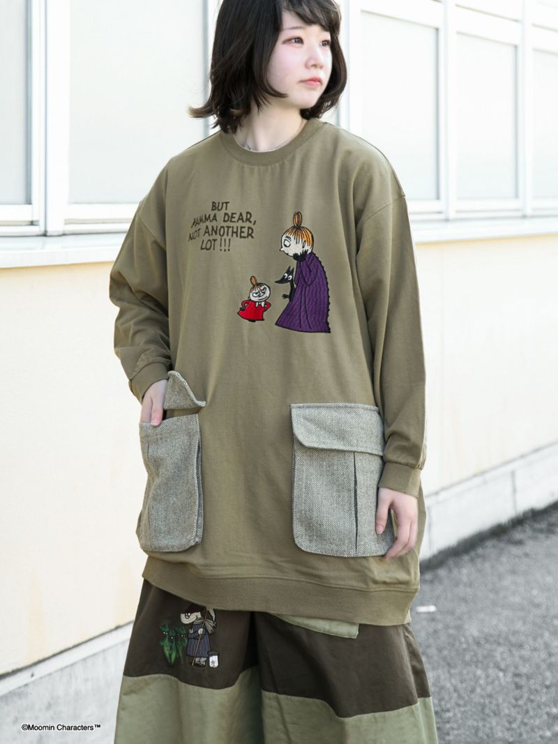 【JUICY×MOOMIN】ヘリンボーン遣いバックドレープチュニック〔Lady's〕〔別注〕