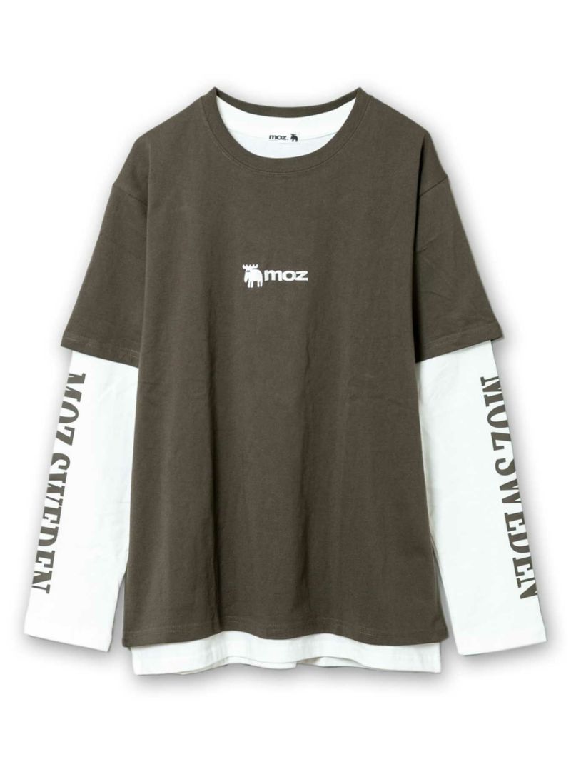 【moz】エルク刺繍入り リアルレイヤードロンT〔別注〕