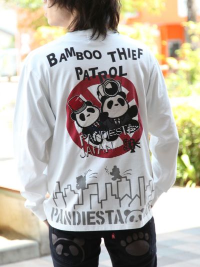 ＜会員様限定！8月使えるクーポン配布中＞<br>【PANDIESTA JAPAN】<br>“熊猫パトロール”刺繍入りロンT