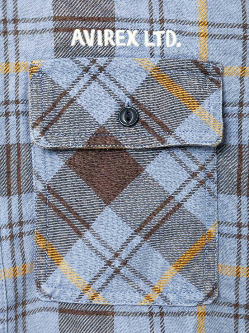 【AVIREX】“USAF”LONGSLEEVE CHECK EMBROIDERY SHIRT