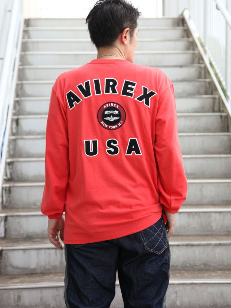 【AVIREX】“VARSITY”LOGO LONG SLEEVE T-SHIRT