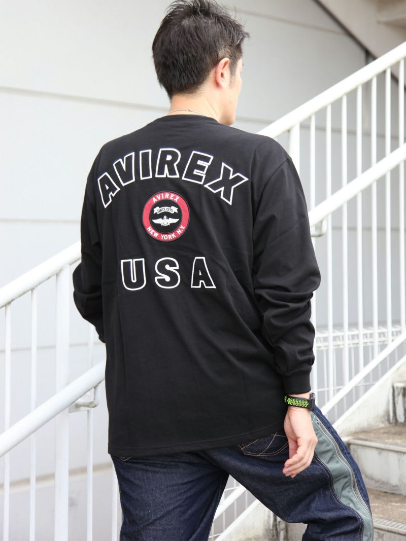 【AVIREX】“VARSITY”LOGO LONG SLEEVE T-SHIRT