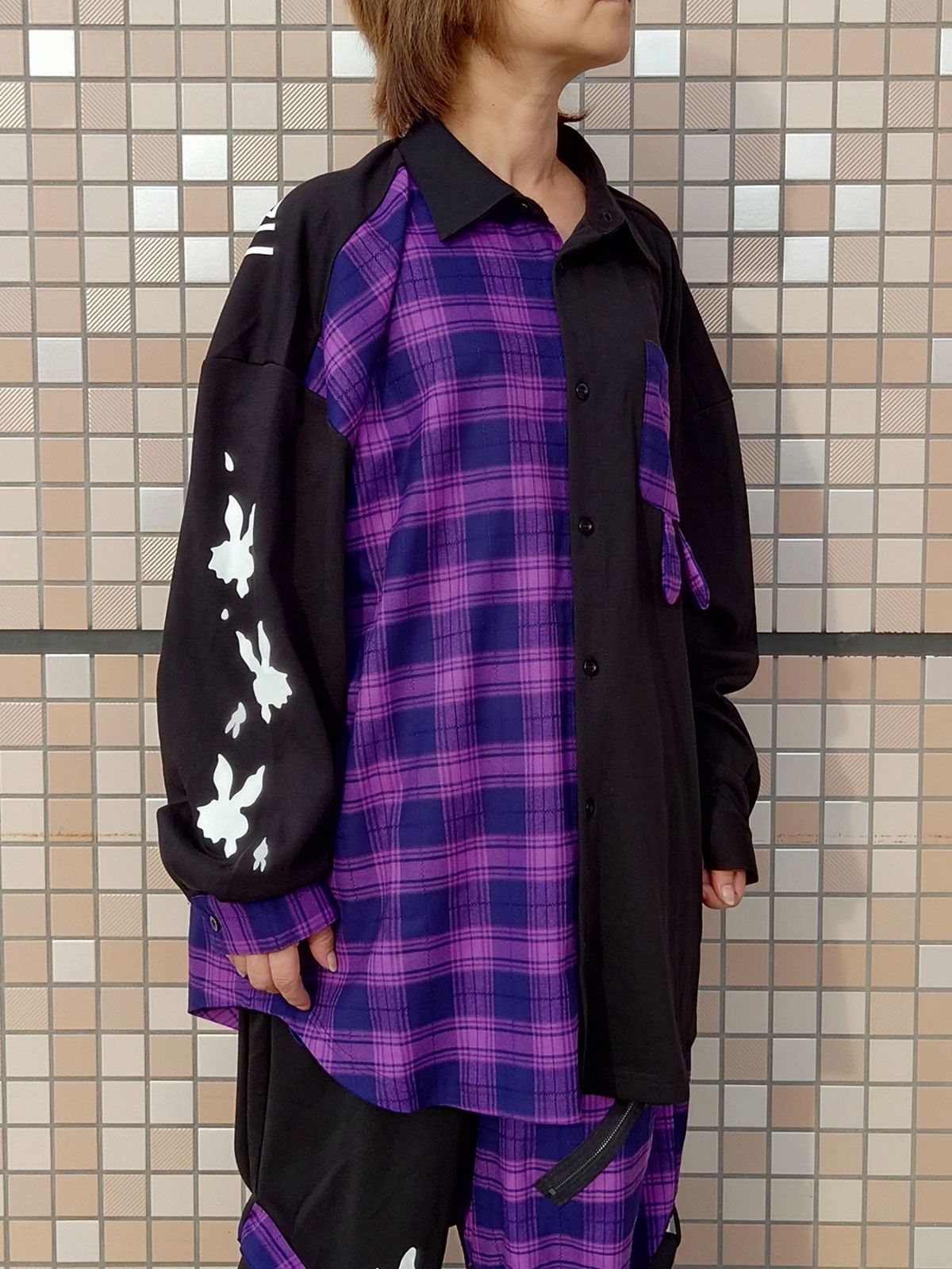 【BuBBzu】“FUKIGEN”チェック切替カットシャツ