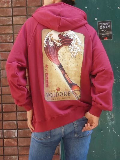 ≪30%OFF≫【YOIDORE】<br>“レトロビール”プリントZIPパーカー≪返品・取寄対応不可≫