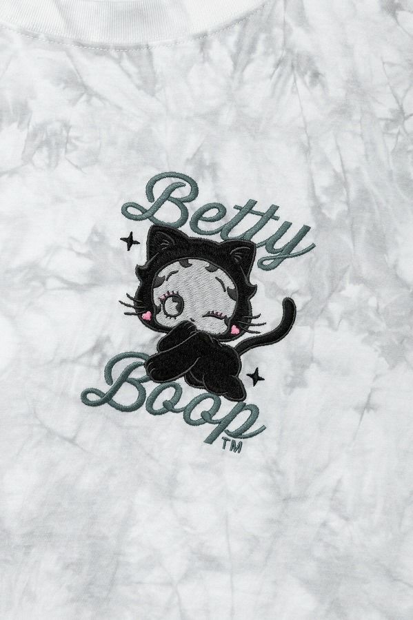 【The BRAVE-MAN×BETTY BOOP】“黒猫ベティ”刺繍入りBIGシルエット ロンT〔別注〕