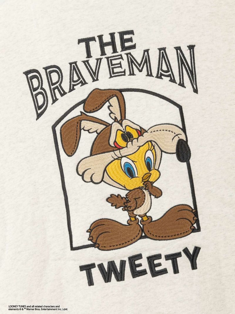 【The BRAVE-MAN×LOONEY TUNES】“トゥイーティー×コヨーテ”刺繍入りZIPパーカー〔別注〕