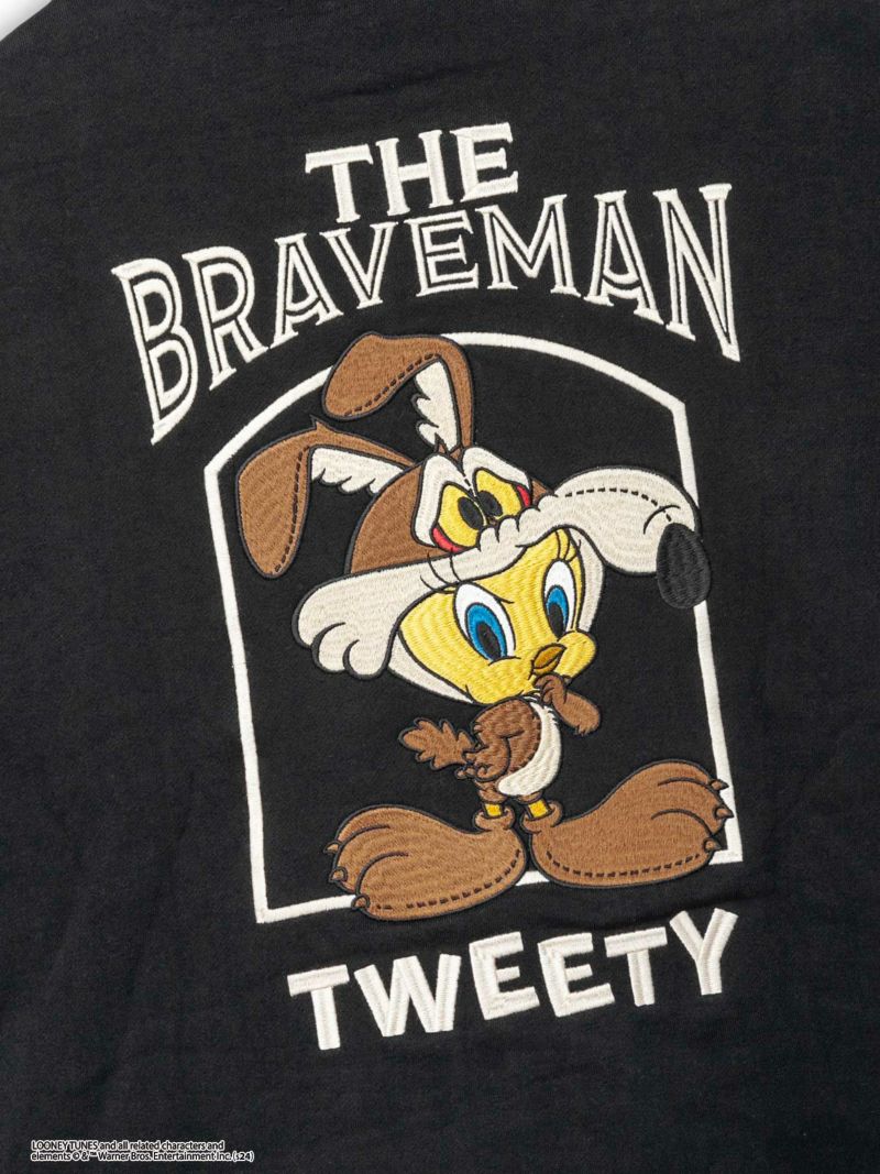 【The BRAVE-MAN×LOONEY TUNES】“トゥイーティー×コヨーテ”刺繍入りZIPパーカー〔別注〕