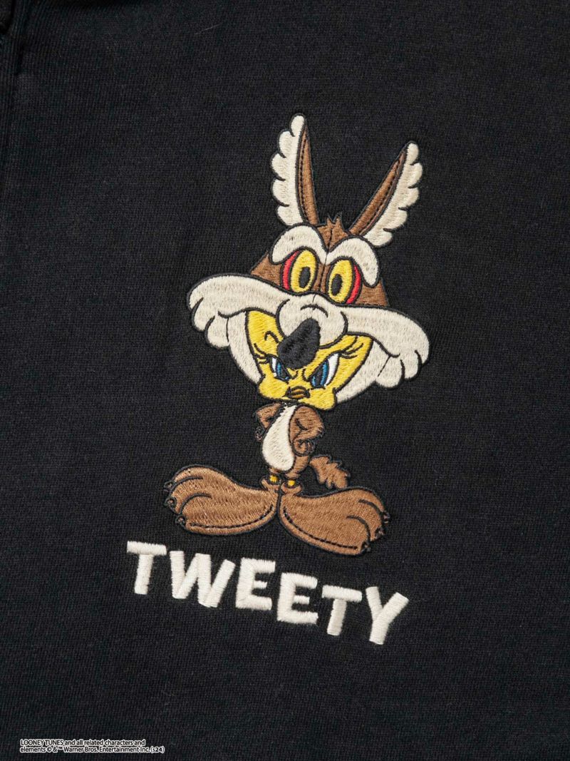 【The BRAVE-MAN×LOONEY TUNES】“トゥイーティー×コヨーテ”刺繍入りZIPパーカー〔別注〕