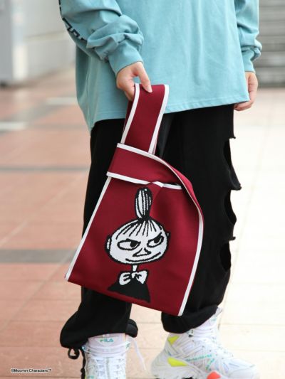 【MOOMIN】<br>“リトルミイ＆スナフキン”ニット編みマルシェバッグ