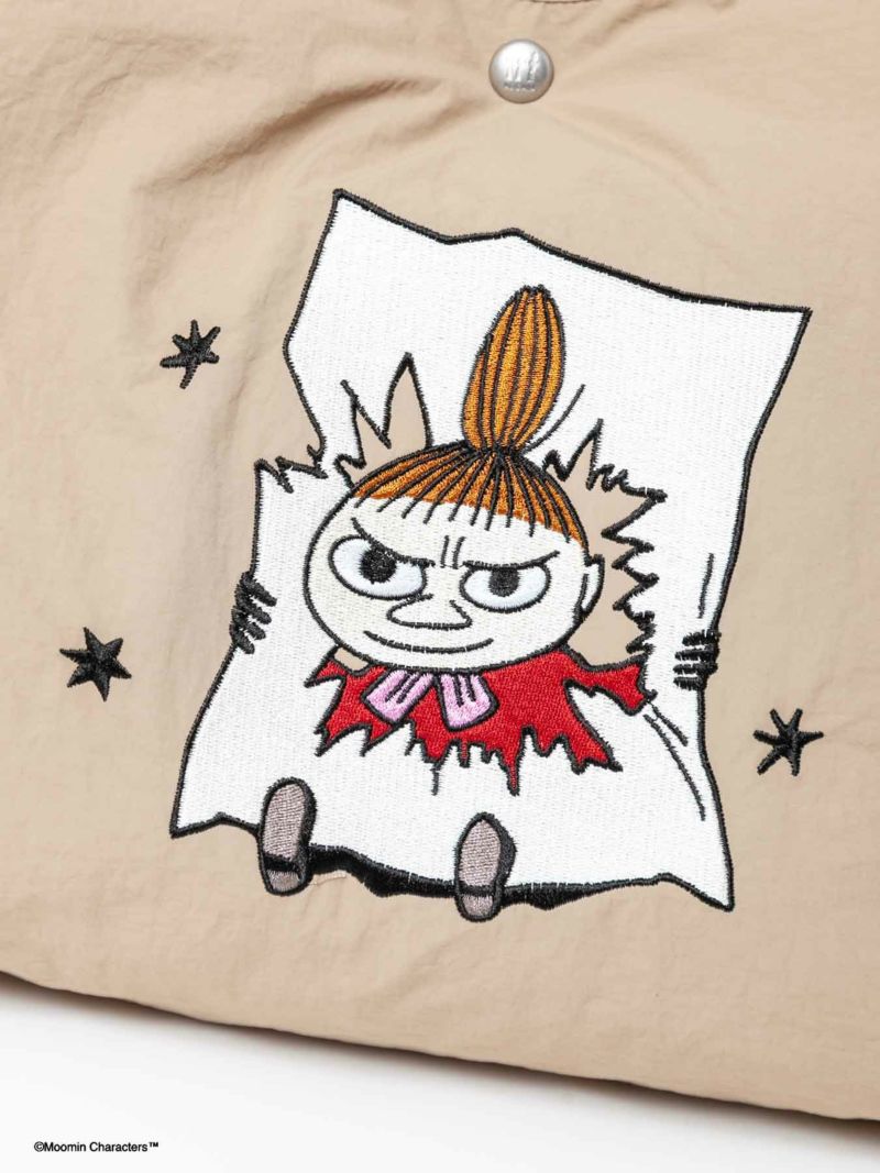 【MOOMIN】“リトルミイ＆スナフキン＆ニョロニョロ”撥水加工ナイロン総刺繍トートバッグ