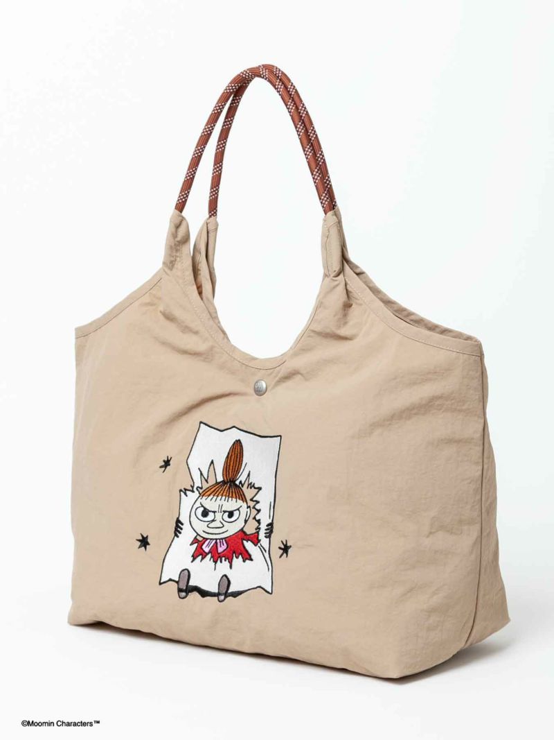 【MOOMIN】“リトルミイ＆スナフキン＆ニョロニョロ”撥水加工ナイロン総刺繍トートバッグ