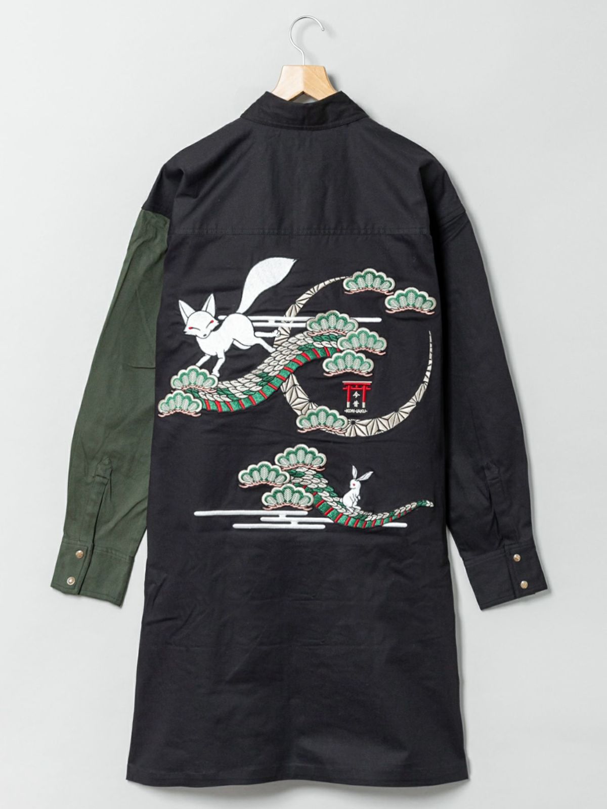 【今昔 -KON-JAKU-】“月下龍虎”総刺繍ロングシャツ