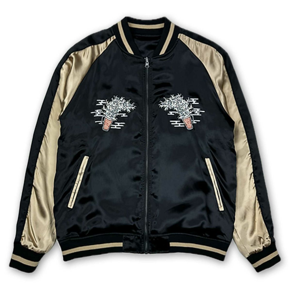 【YOIDORE】“浮世絵：ビール”総刺繍リバーシブルスカジャン