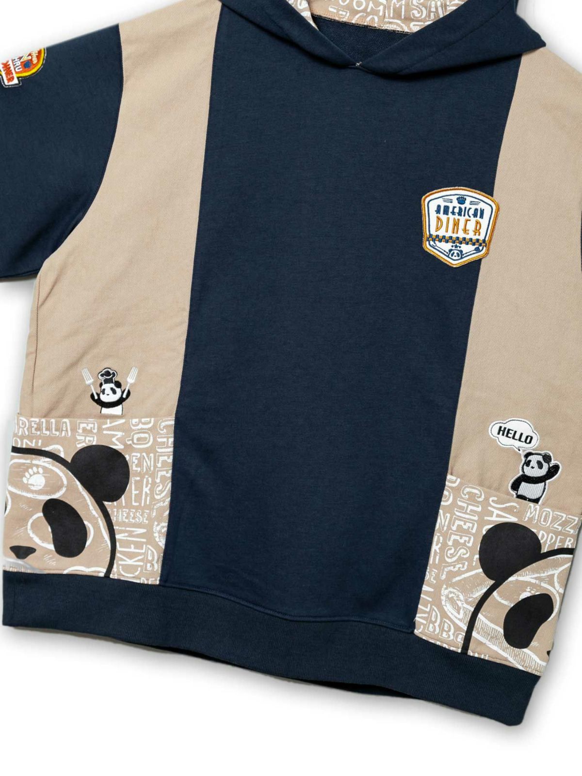 【PANDIESTA JAPAN】“アメリカンダイナー”刺繍入りBIGシルエットプルパーカー