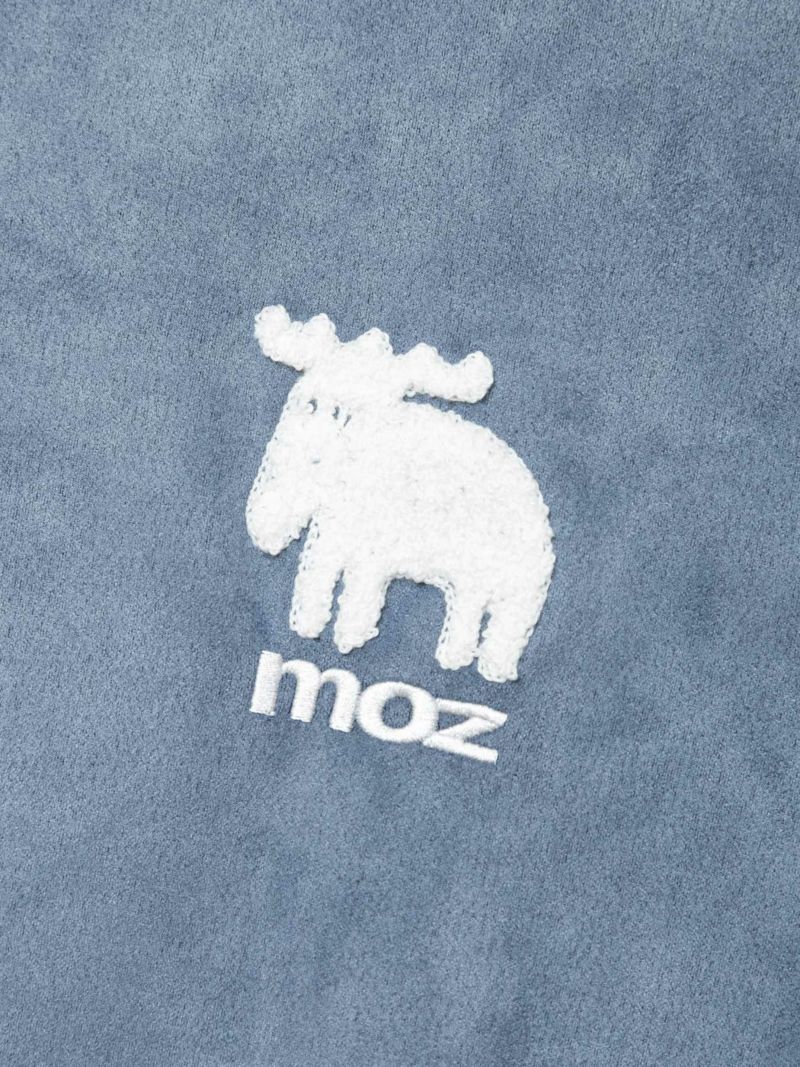 【moz】エルク刺繍入り フェイクスウェードトレーナー〔別注〕