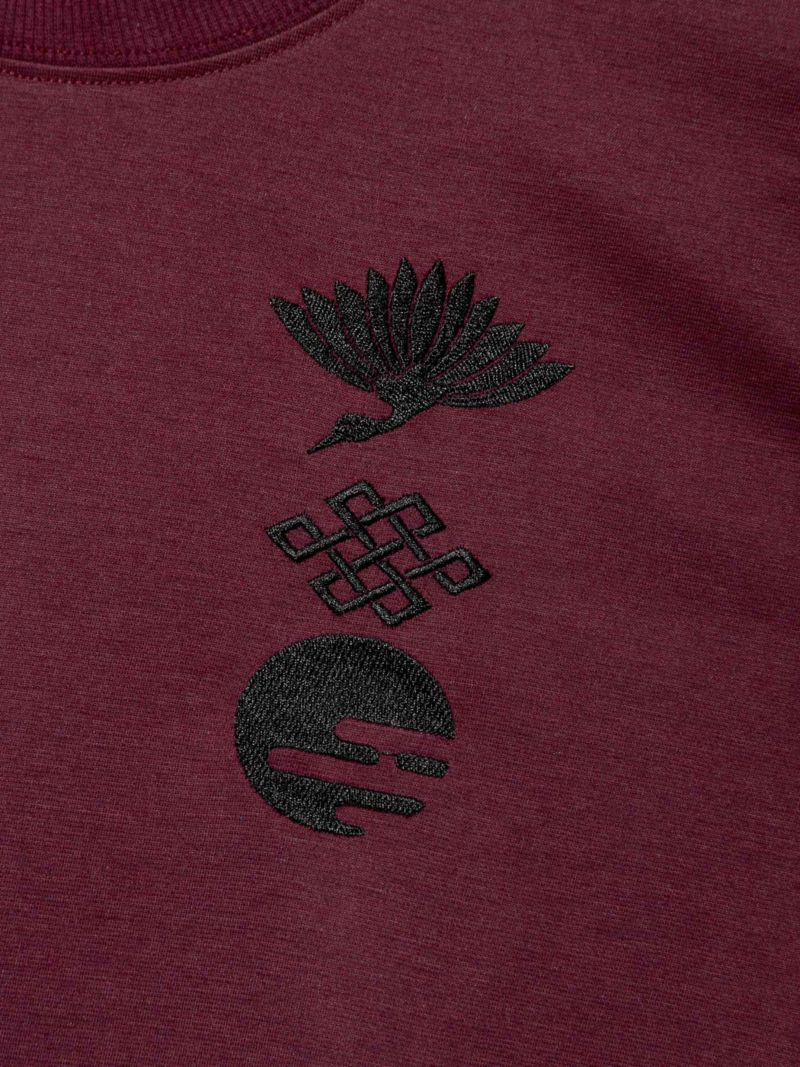 【雅結】“月と鶴”刺繍入りプリントロンT