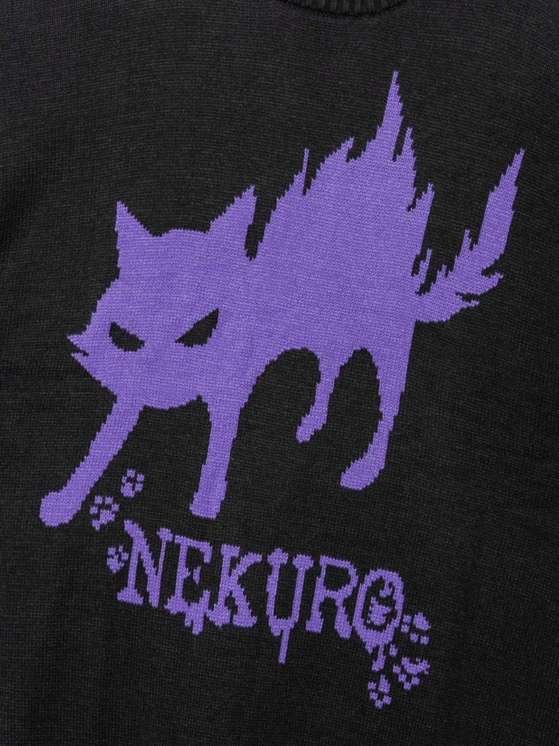 【NEKURO】“威嚇スルNEKURO”クルーネックニット