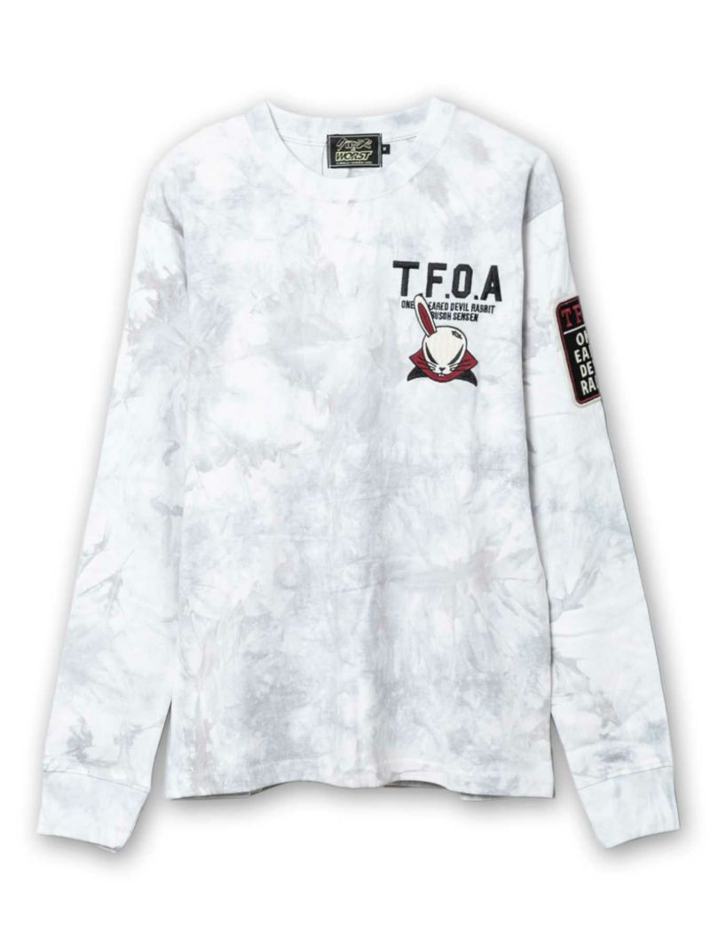 【CROWS×WORST】 デスラビット刺繍入り 袖ワッペンロンT