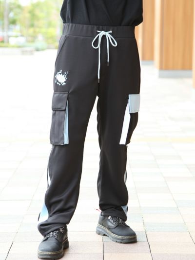 ≪16%OFF≫【DRASTIC GARDEN】<br>“水の蓮”配色切替ジャージ素材サイドZIPカーゴパンツ≪返品・取寄対応不可≫