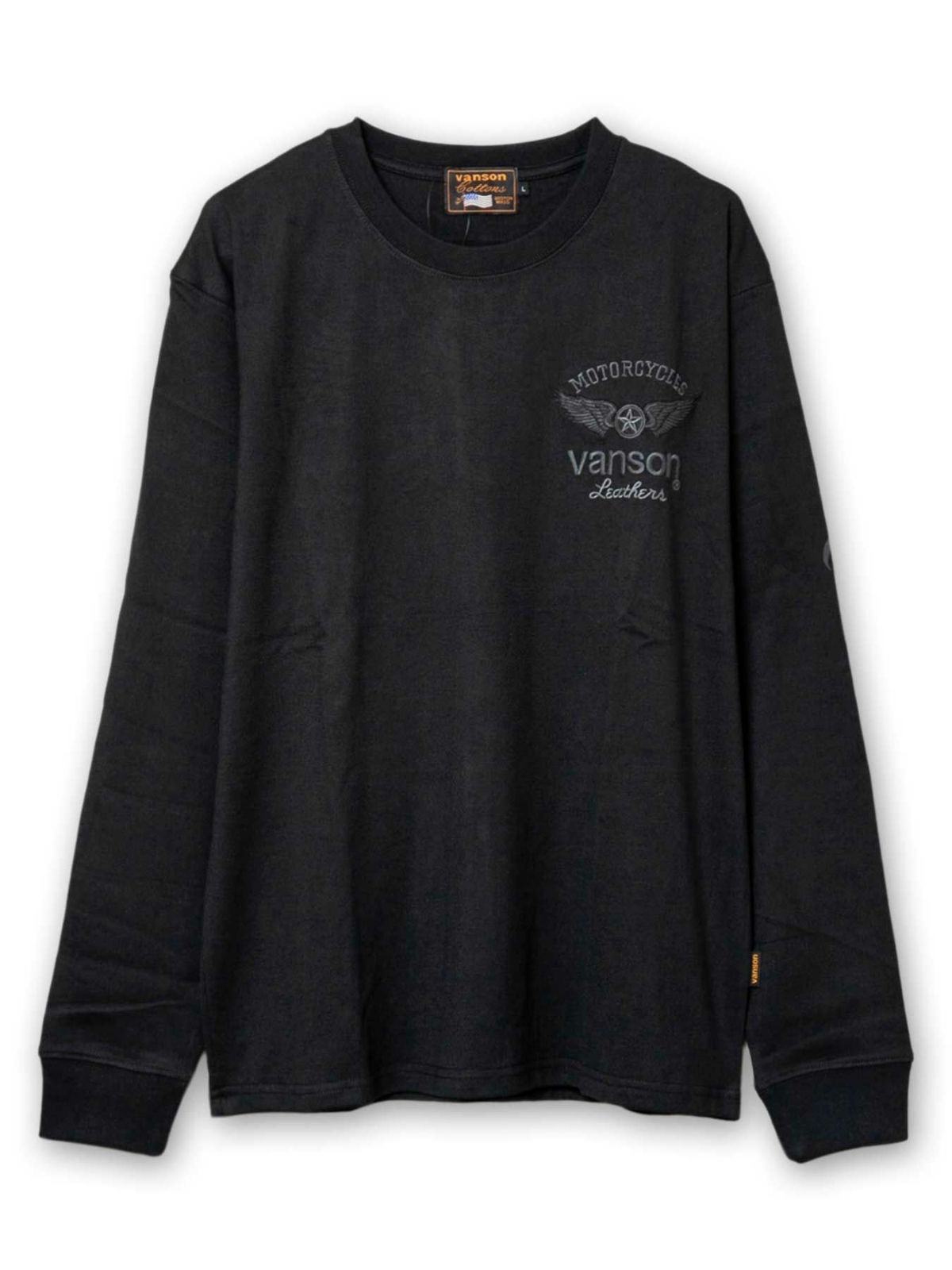 【VANSON】“ホイールウィング”刺繍入りロンT〔別注:全国共通カラー〕