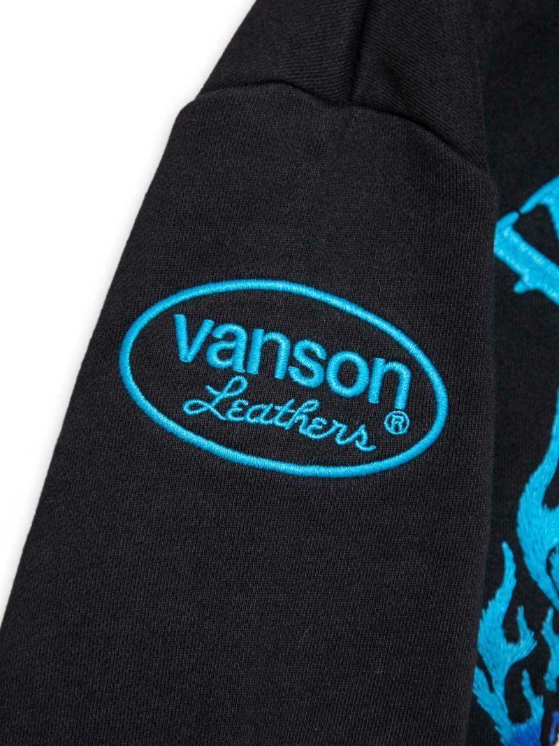 【VANSON】“スカルファイヤー”総刺繍ZIPパーカー〔別注:全国共通カラー〕