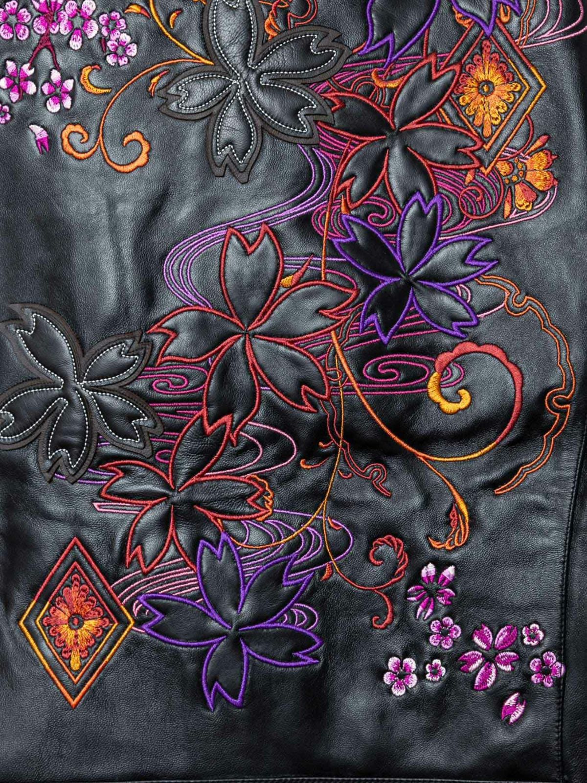 【錦】“桜流水”総刺繍レザージャケット：限定40着〔別注〕