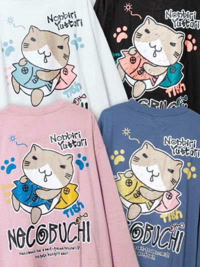 【NECOBUCHI-SAN】<br>“Nonbiri Yuttari”BIGシルエット プリントロンT≪返品・取寄対応不可≫