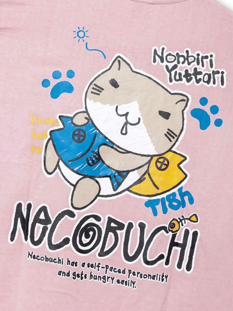 【NECOBUCHI-SAN】“Nonbiri Yuttari”BIGシルエット プリントロンT