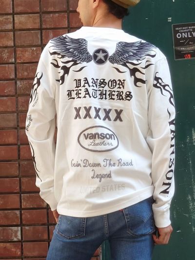 【VANSON】<br>“フライングスター”刺繍入りロンT＜50周年記念モデル＞