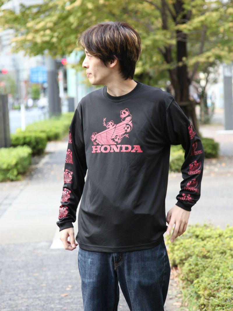 【HONDA×PANDIESTA JAPAN】<br>“WING LOGO”DRYメッシュ素材ロンT