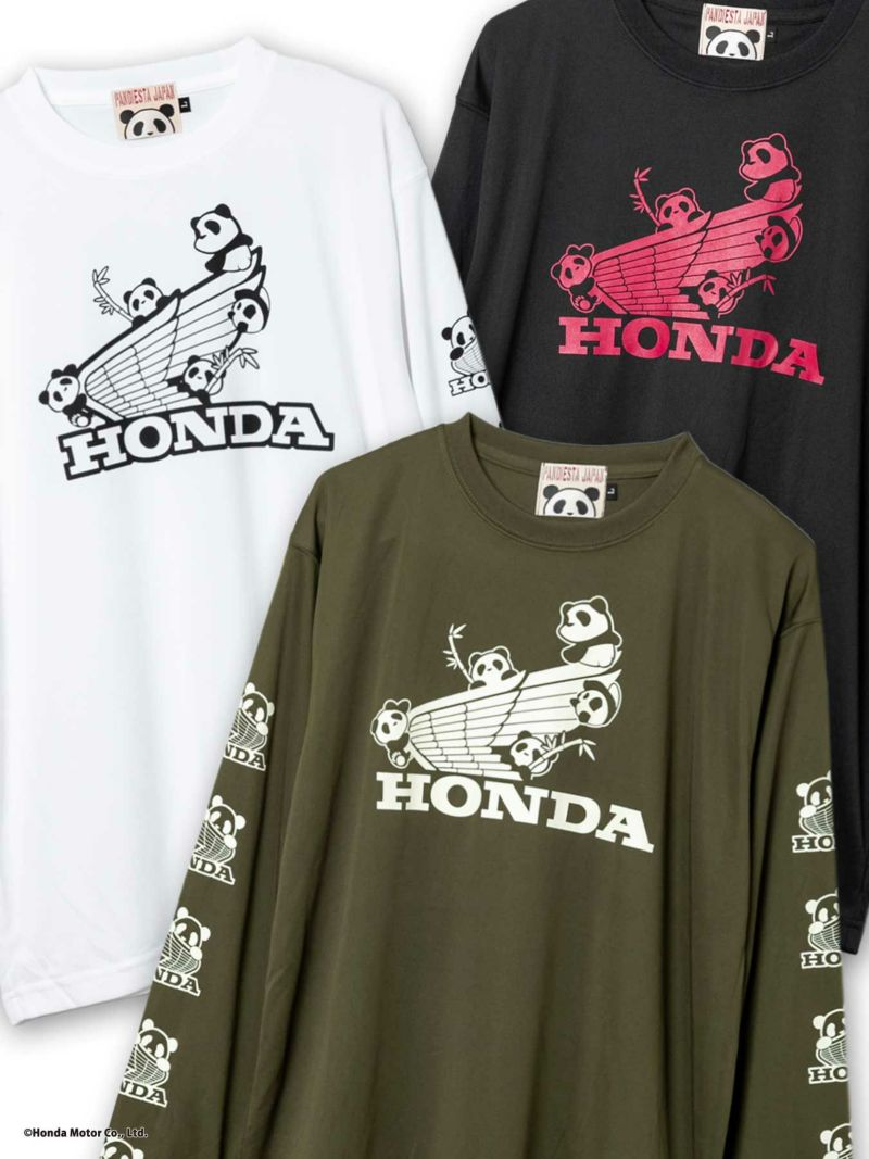 【HONDA×PANDIESTA JAPAN】<br>“WING LOGO”DRYメッシュ素材ロンT