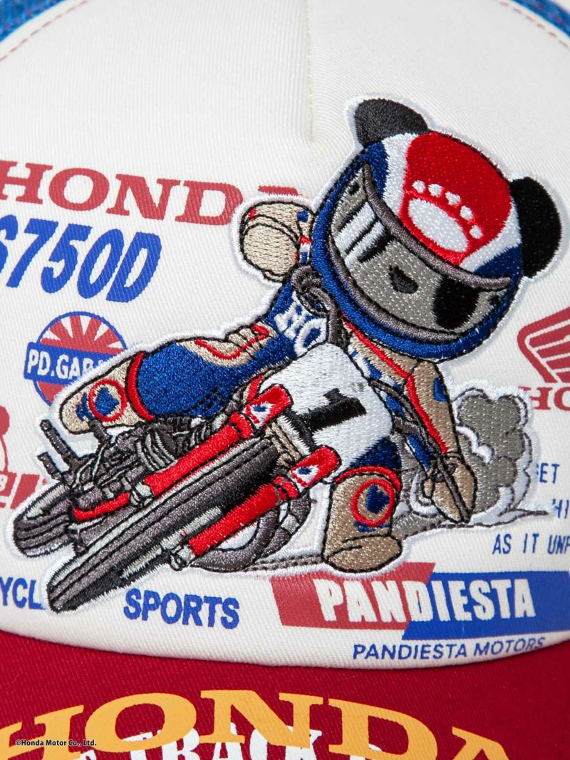 ＜予約＞【HONDA×PANDIESTA JAPAN】<br>“RS750D”刺繍入りサイドメッシュ バイカーキャップ