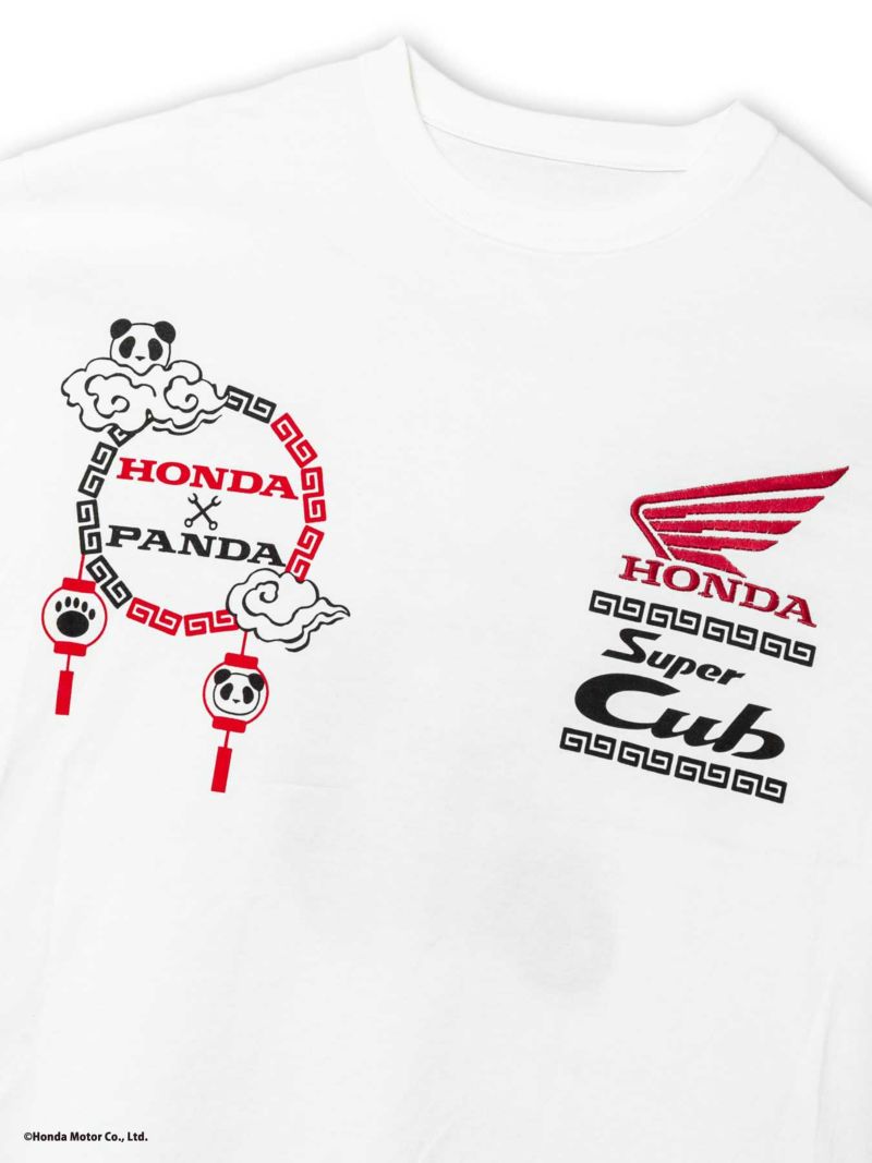 ＜予約＞【HONDA×PANDIESTA JAPAN】<br>“SUPER CUB：出前”刺繍入りロンT