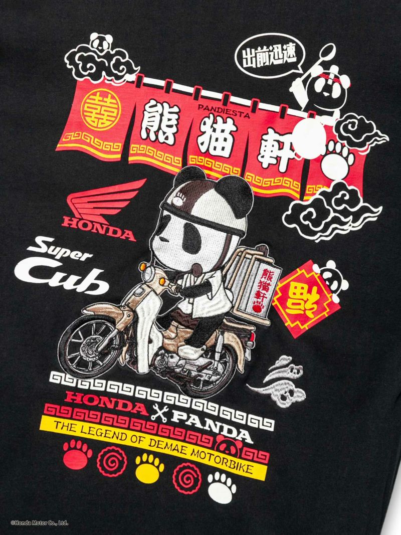 ＜予約＞【HONDA×PANDIESTA JAPAN】<br>“SUPER CUB：出前”刺繍入りロンT