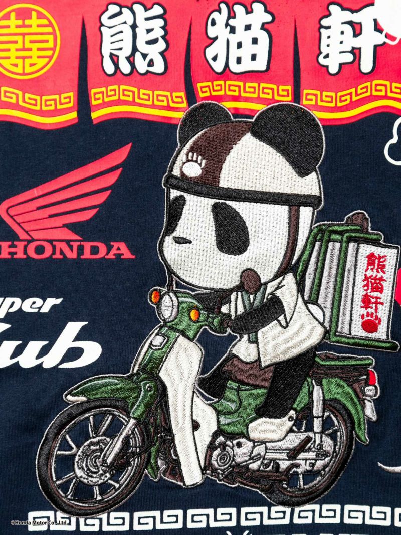 ＜予約＞【HONDA×PANDIESTA JAPAN】<br>“SUPER CUB：出前”刺繍入りロンT