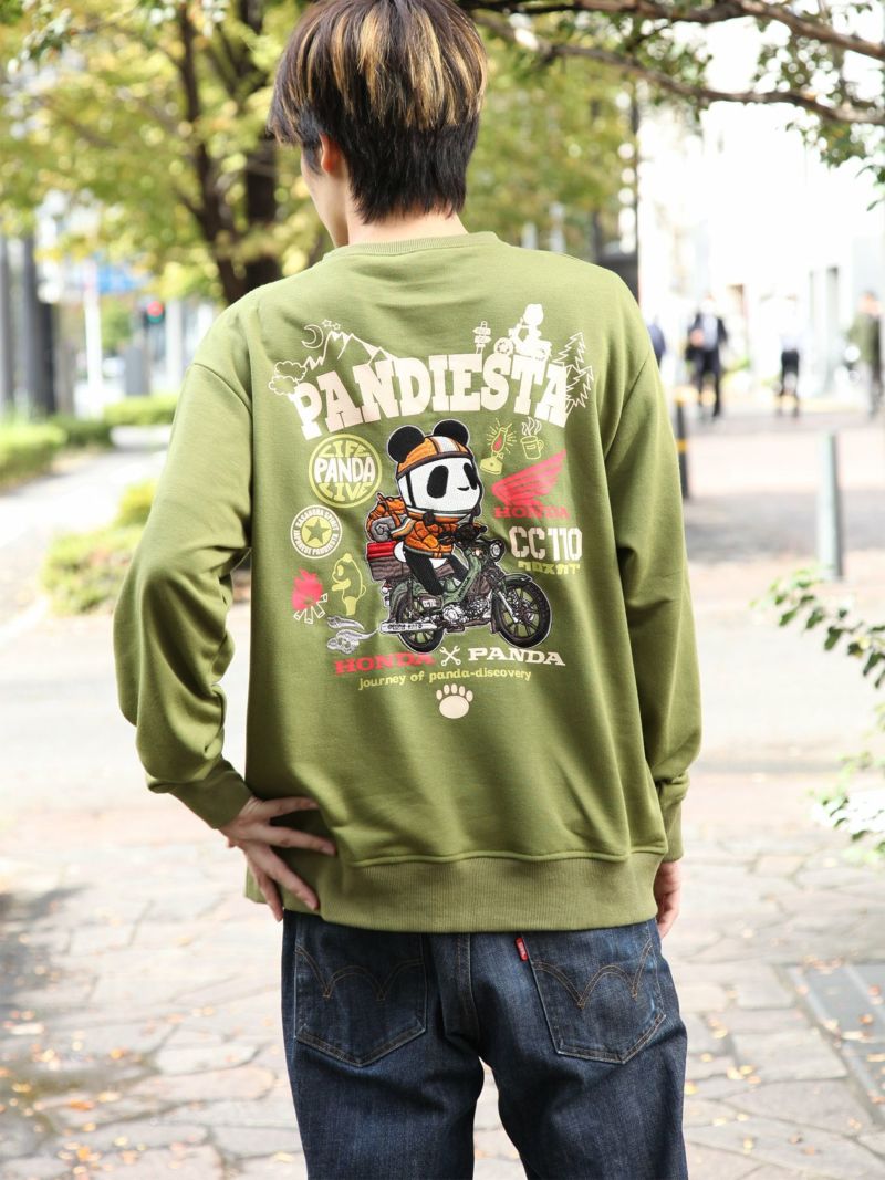 ＜予約＞【HONDA×PANDIESTA JAPAN】<br>“CROSS CUB 110”刺繍入りトレーナー