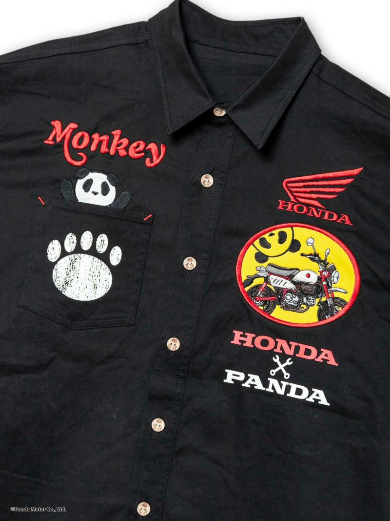 ＜予約＞【HONDA×PANDIESTA JAPAN】<br>“MONKEY125”刺繍入りミリタリーツイルシャツ