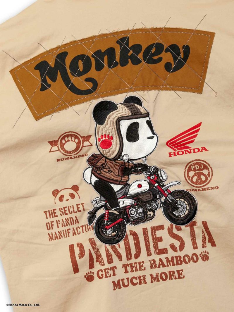 ＜予約＞【HONDA×PANDIESTA JAPAN】<br>“MONKEY125”刺繍入りミリタリーツイルシャツ