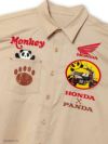 ＜予約＞【HONDA×PANDIESTA JAPAN】<br>“MONKEY125”刺繍入りミリタリーツイルシャツ