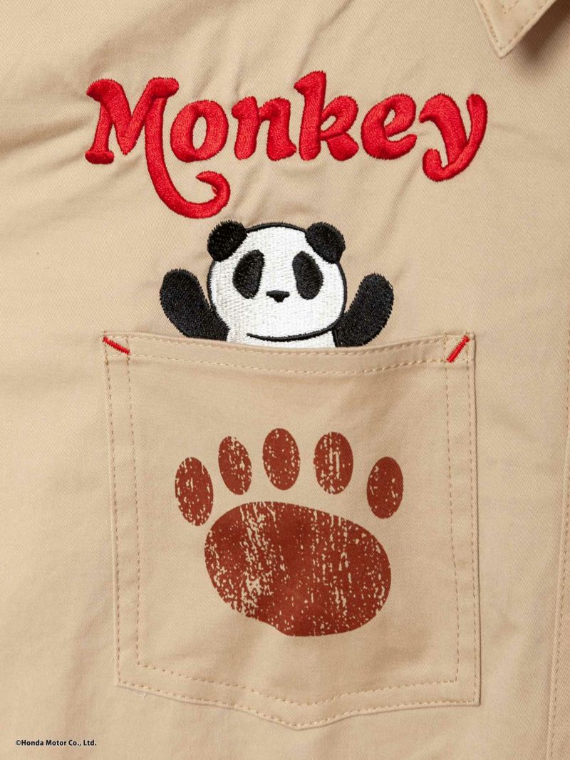 ＜予約＞【HONDA×PANDIESTA JAPAN】<br>“MONKEY125”刺繍入りミリタリーツイルシャツ