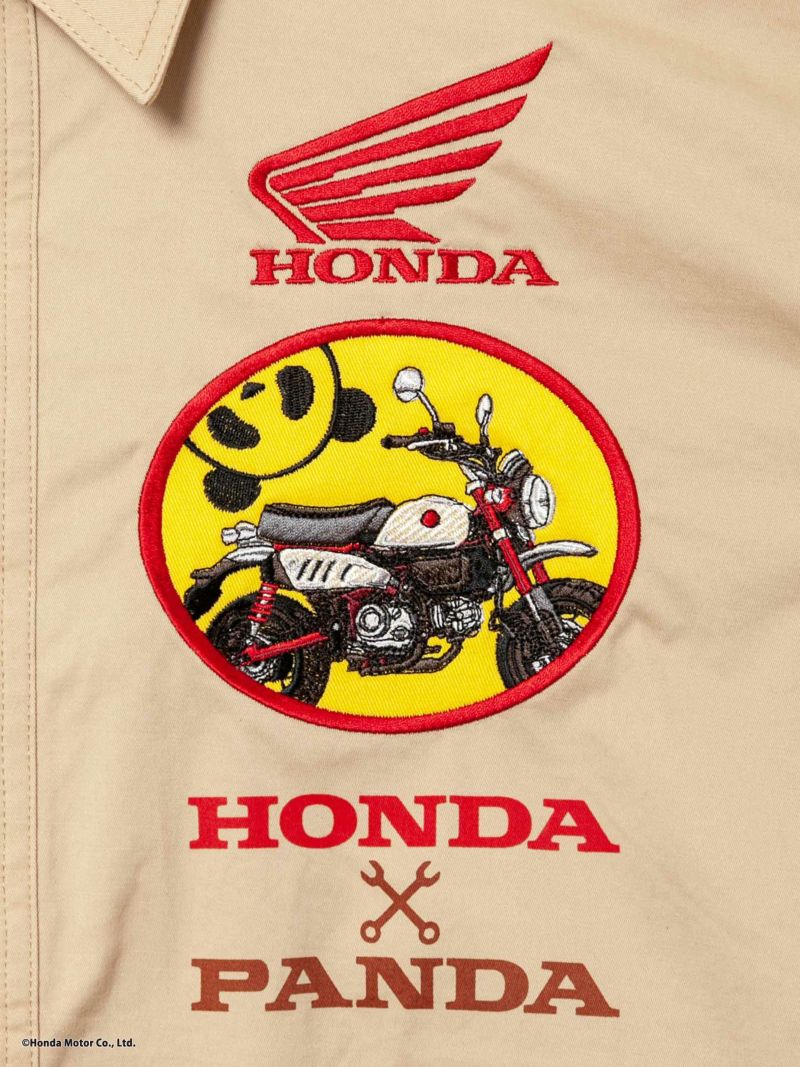 ＜予約＞【HONDA×PANDIESTA JAPAN】<br>“MONKEY125”刺繍入りミリタリーツイルシャツ