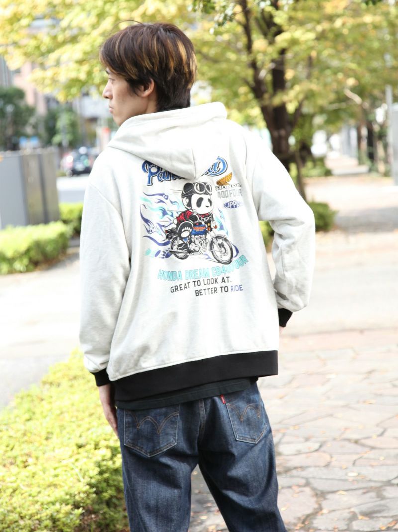 ＜予約＞【HONDA×PANDIESTA JAPAN】<br>“CB400FOUR”刺繍入りフルZIPパーカー