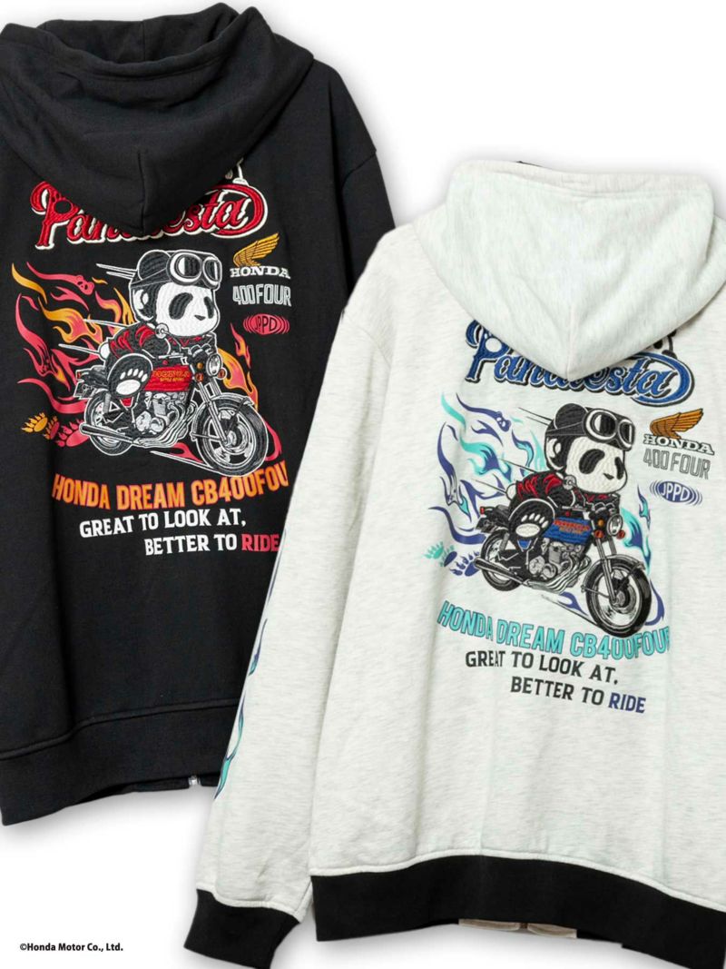 ＜予約＞【HONDA×PANDIESTA JAPAN】<br>“CB400FOUR”刺繍入りフルZIPパーカー