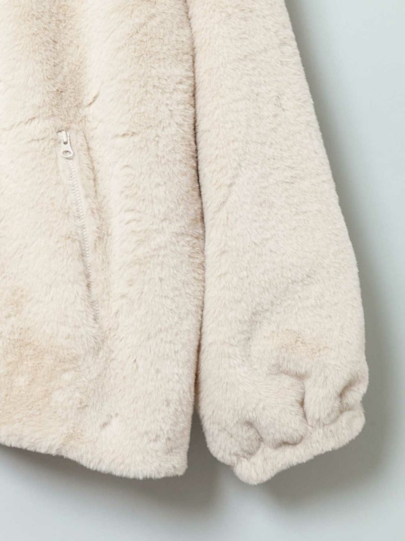 【LiN】“ラミとアールとラビの尻尾はリアルだよ！”ふわふわフェイクファー総刺繍耳付きZIPパーカー