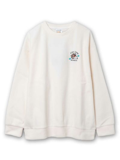 【NECOBUCHI-SAN】<br>“FISH TIME”フリース素材BIGシルエット トレーナー≪返品・取寄対応不可≫