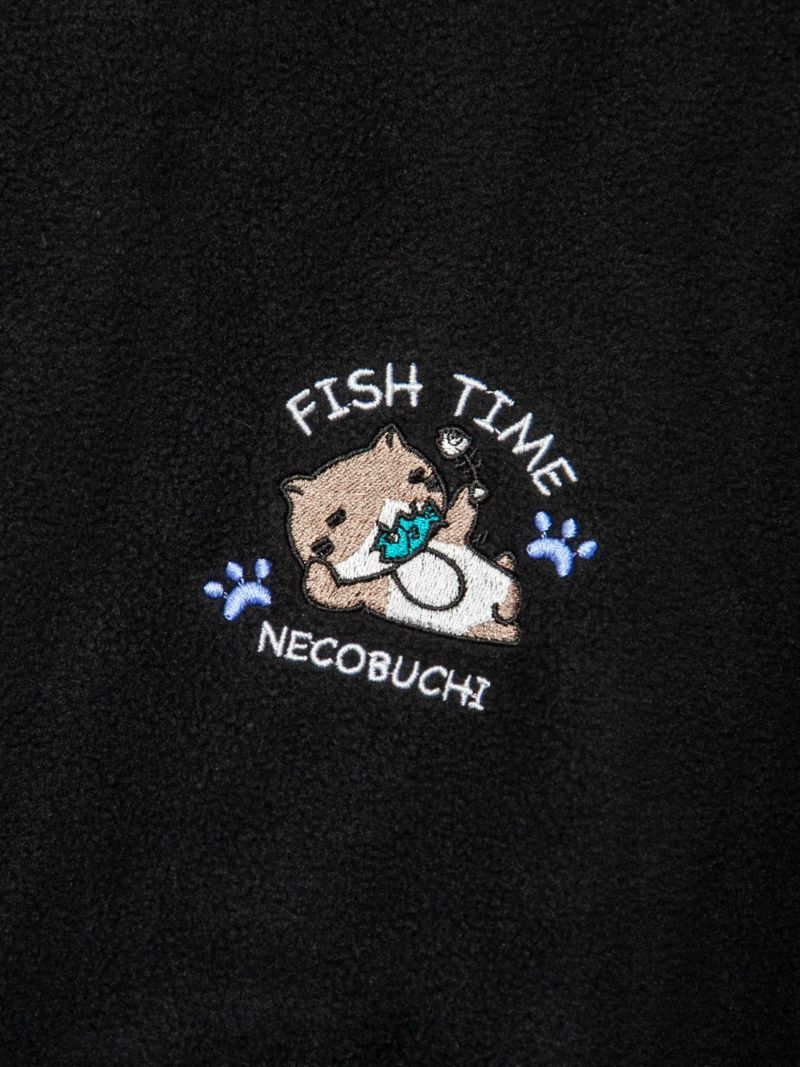 【NECOBUCHI-SAN】“FISH TIME”フリース素材BIGシルエット トレーナー