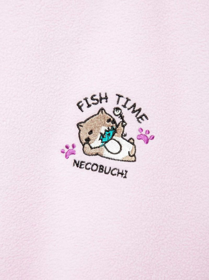 【NECOBUCHI-SAN】“FISH TIME”フリース素材BIGシルエット トレーナー