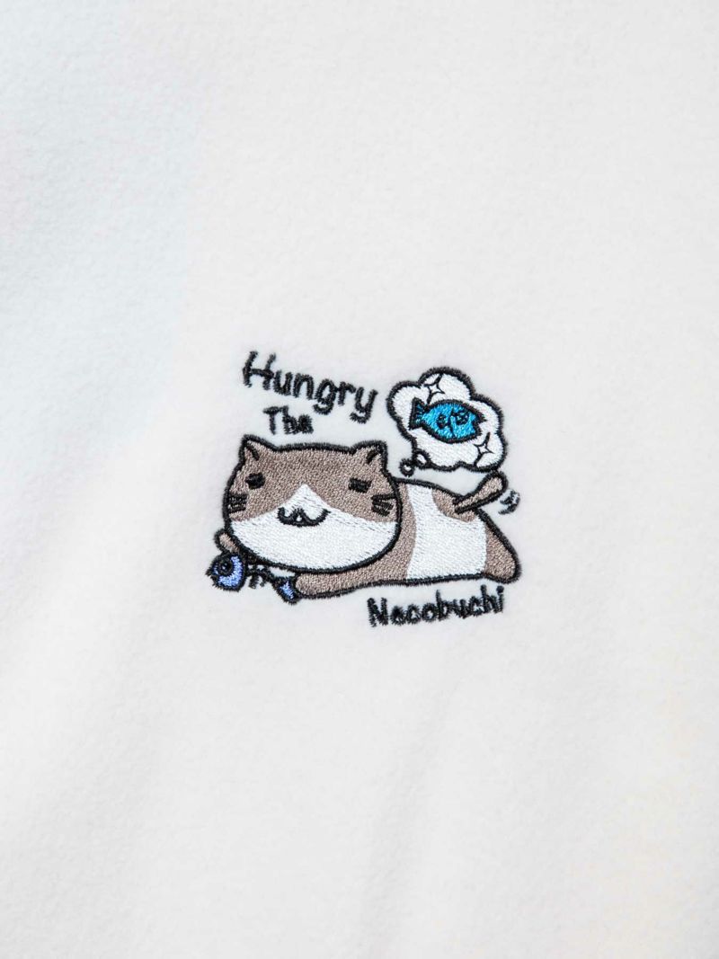 【NECOBUCHI-SAN】“Hungry”フリース素材BIGシルエット プルパーカー