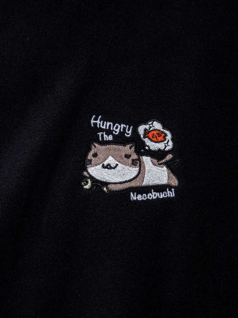 【NECOBUCHI-SAN】“Hungry”フリース素材BIGシルエット プルパーカー